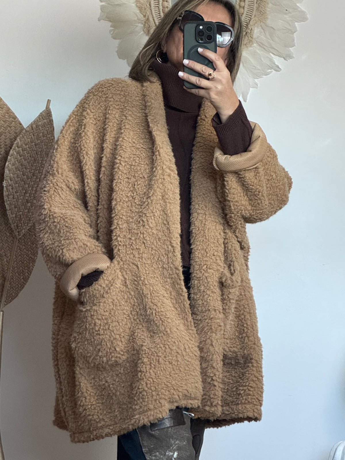 Veste très oversize camel