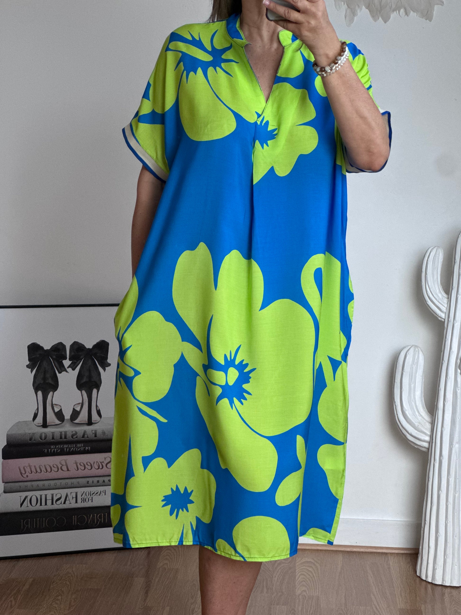 Robe floral bleu/ vert TU 40/48
