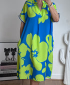 Robe floral bleu/ vert TU 40/48