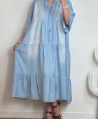 Robe bohème lyocell bleu clair TU 44/50