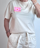 Teeshirt beige iconic et fleurs