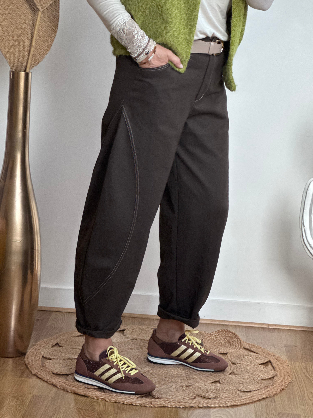 Pantalon balloon marron