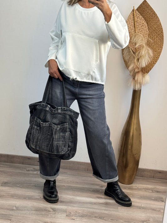 Jean balloon gris