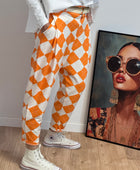Pantalon jog sarouel jacquard orange