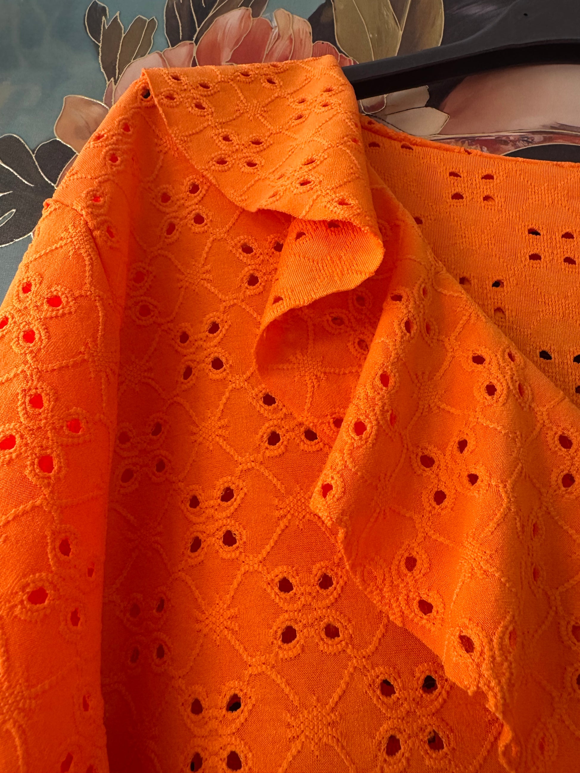 Blouse broderie anglaise orange