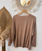 Pull Bisous marron clair