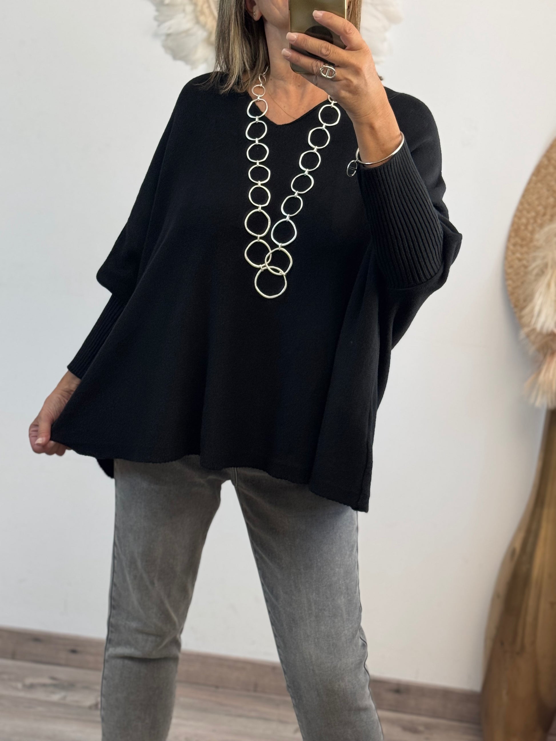 Pull Lucas oversize noir TU 44/54