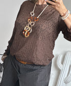 Top dentelle marron TU 40/48