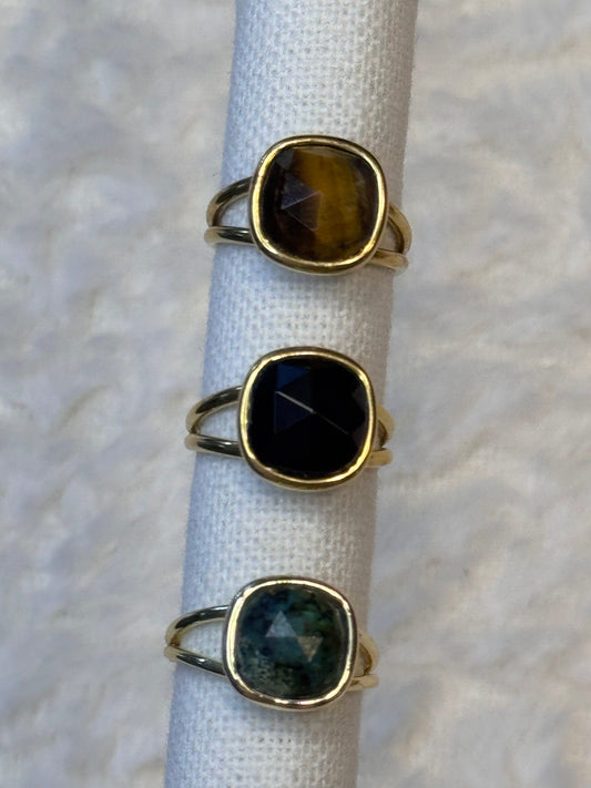 Bague acier inoxydable dorée