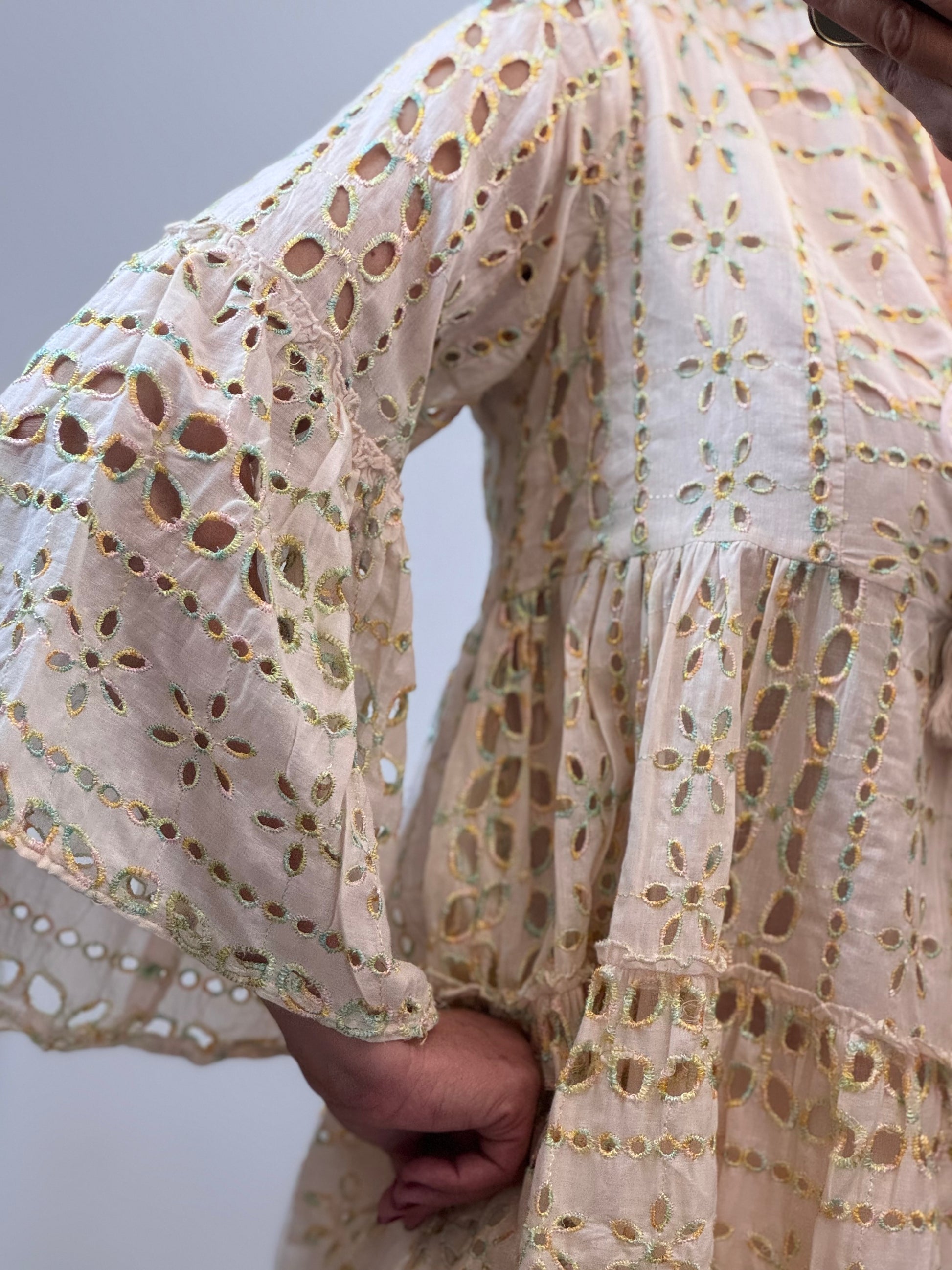 Tunique ou robe d’été bohème rose poudré
