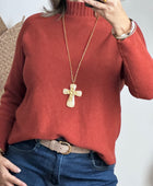 Pull maille col cheminé