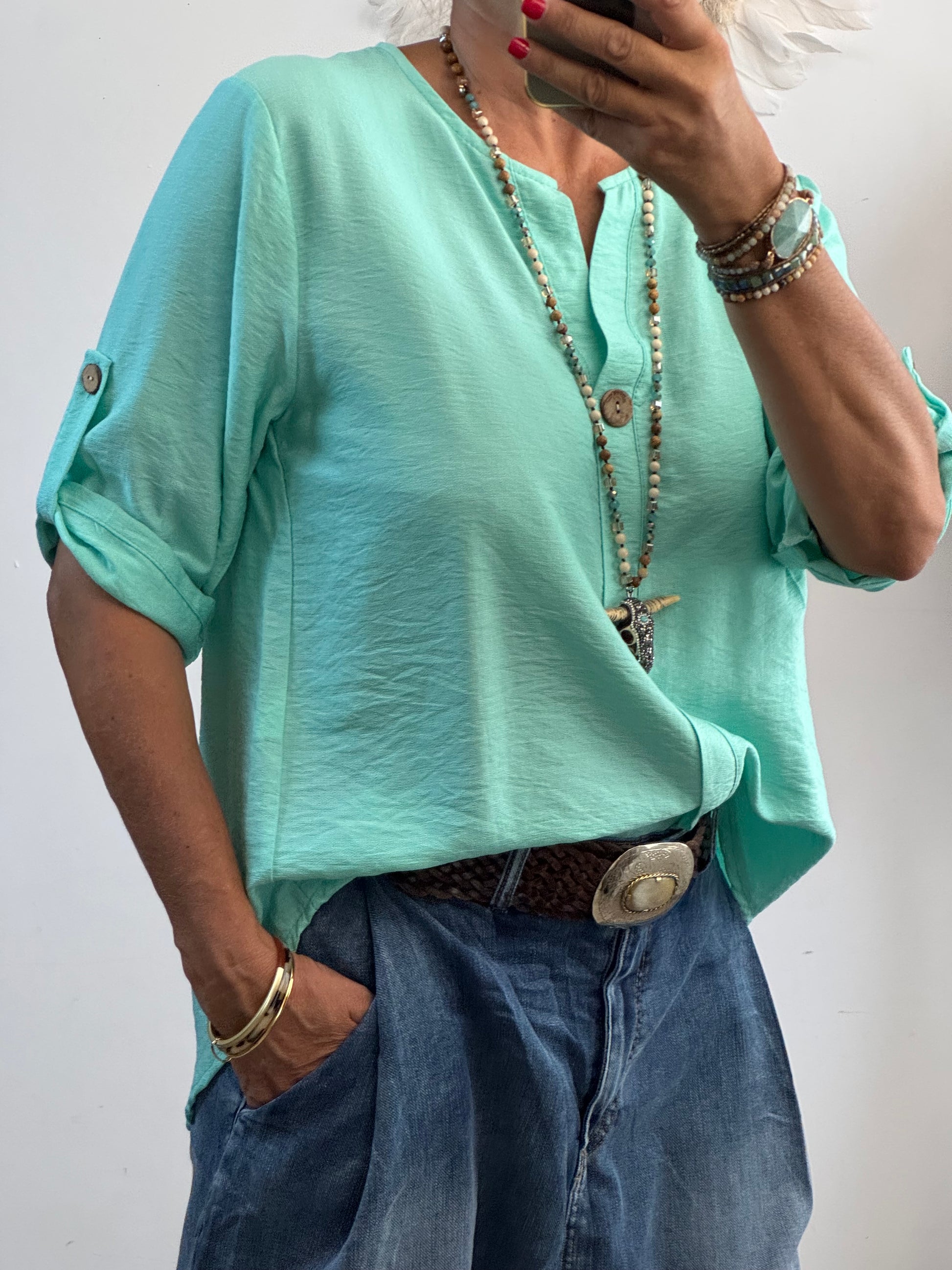 Blouse Lisa turquoise TU 36/44