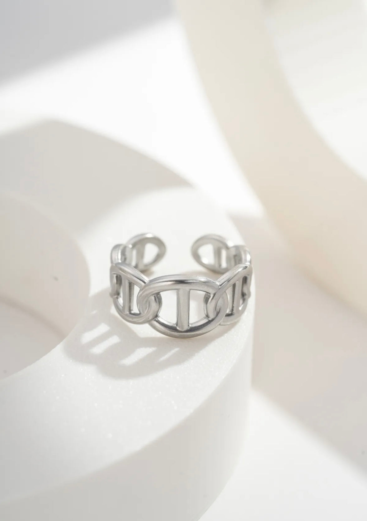 Bague "Maillons Élégants" 
Acier Inoxydable Ajustable