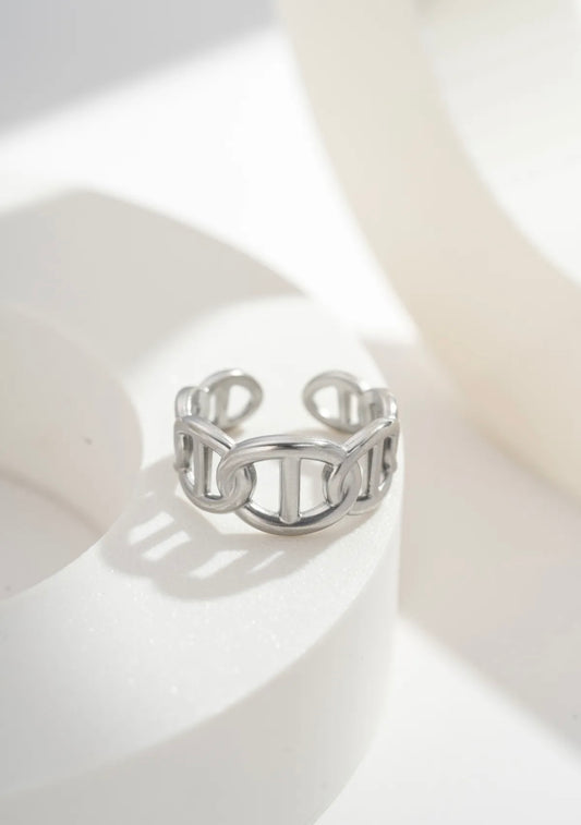 Bague "Maillons Élégants" 
Acier Inoxydable Ajustable