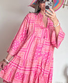 Robe Léa bandana fuchsia