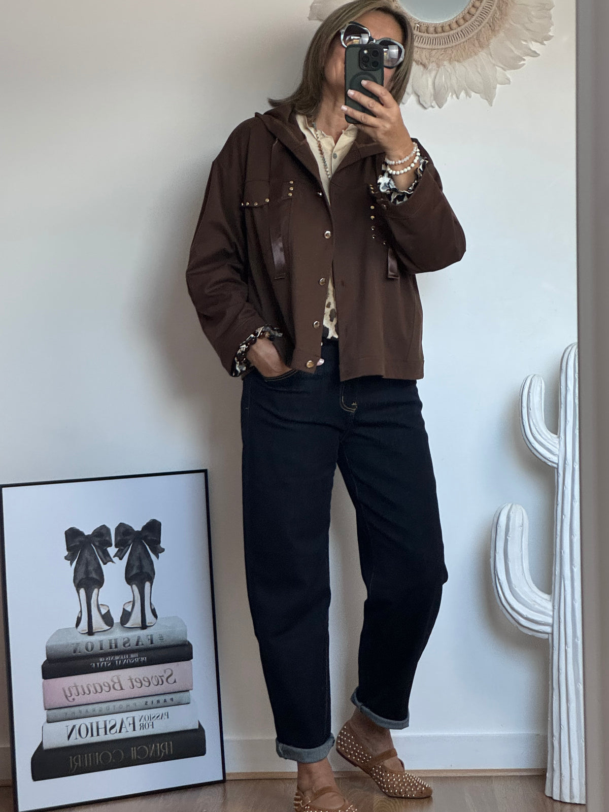 Veste casuel gold marron
