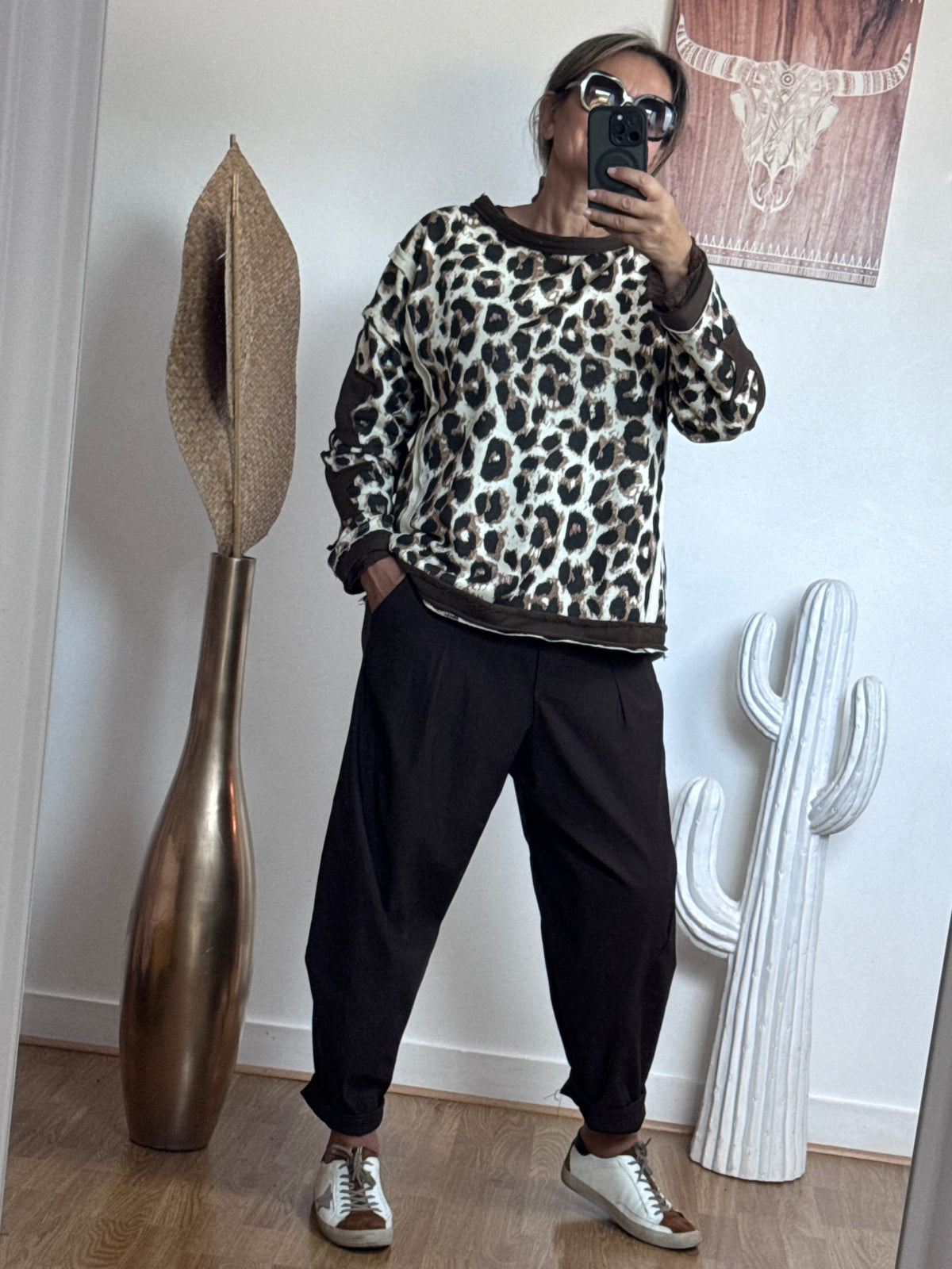 Sweat-shirt Léo Wild Star crème