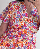 Robe courte fleurs multicolores