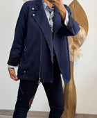 Blouson perfecto suédine marine TU 46/52