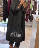 Veste longue suédine noire