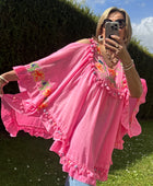 Blouse bohème rose