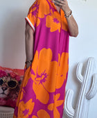 Robe floral fuchsia/orange TU 40/48