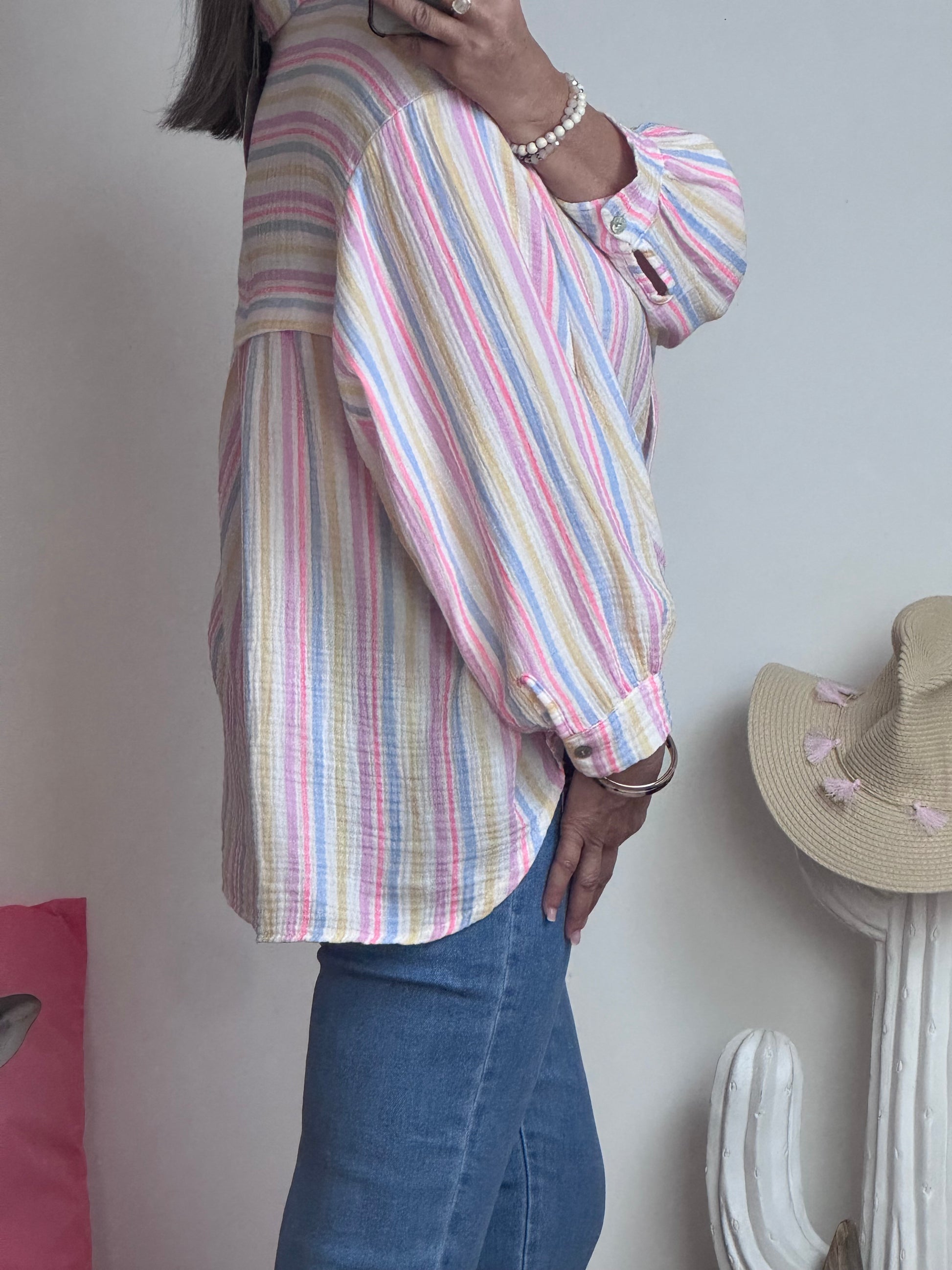 Chemise Ambre rayée pastel