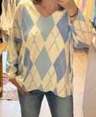 Pull jacquard bleu TU 44/50