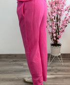 Pantalon gaz de coton rose fuchsia TU 36/40