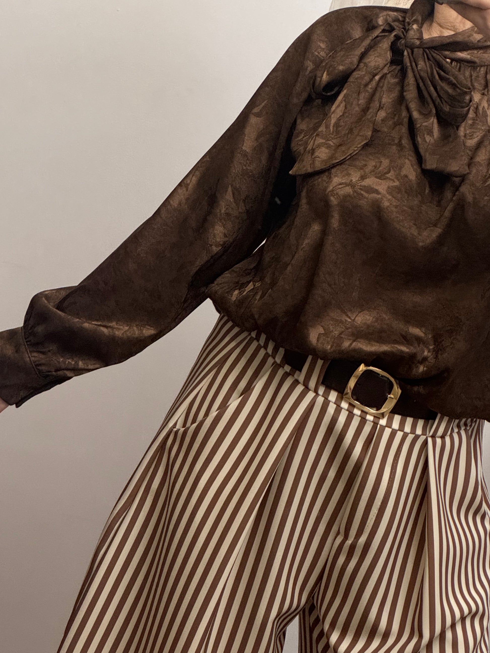 Blouse noeud marron TU 38/46