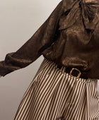 Blouse noeud marron TU 38/46