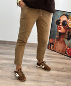 Pantalon velours côtelé camel taille du 38 au 46