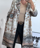 Veste longue bohème suédine