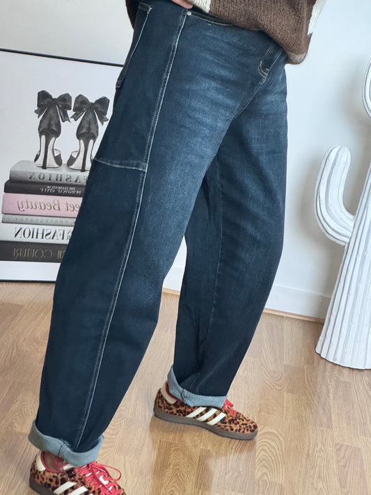 Jean ballon bleu denim