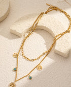 Collier Arbre de Vie double tour pierre turquoise