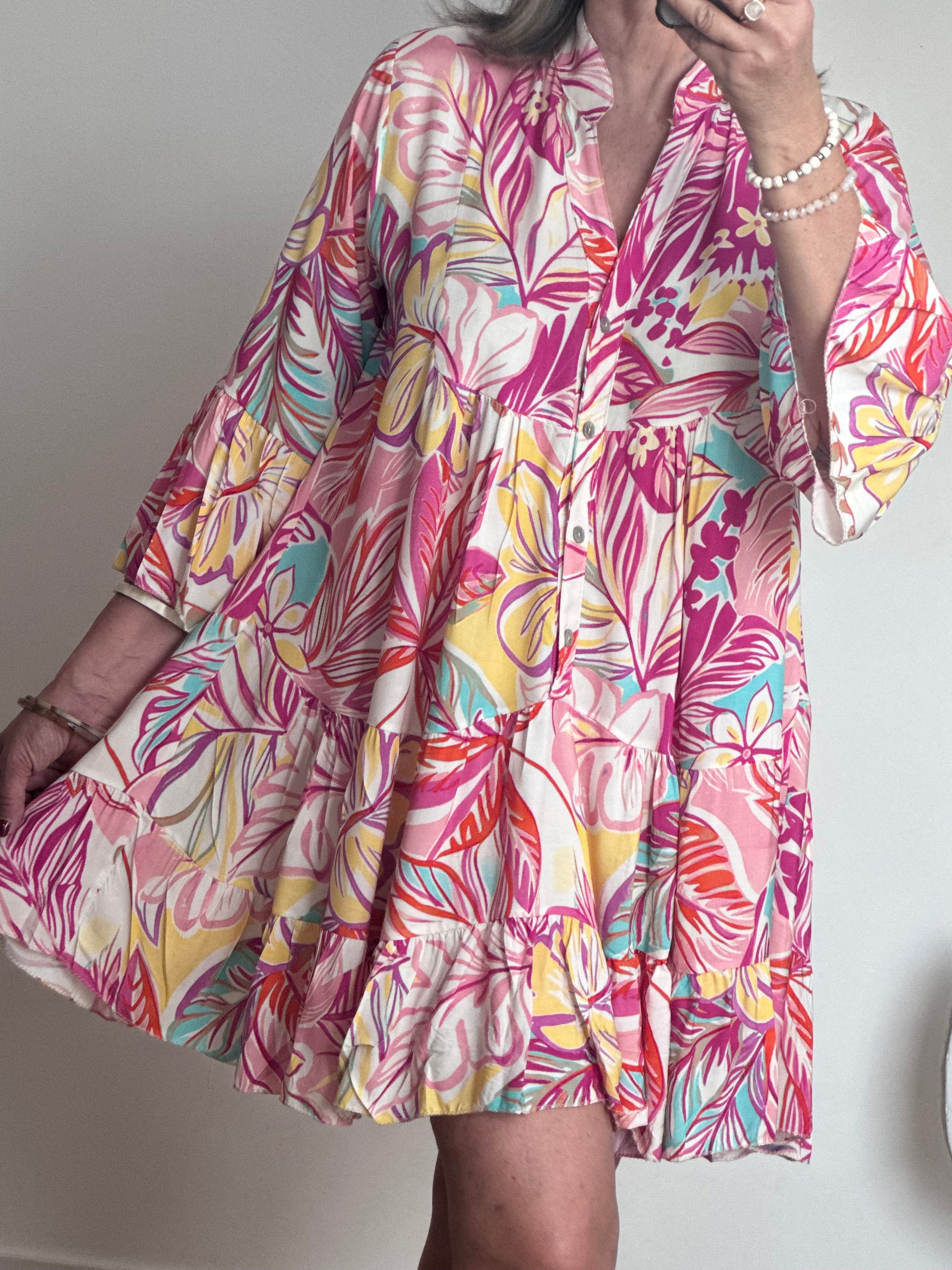 Robe floral rose