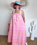 Robe Vichy multicolore fluo