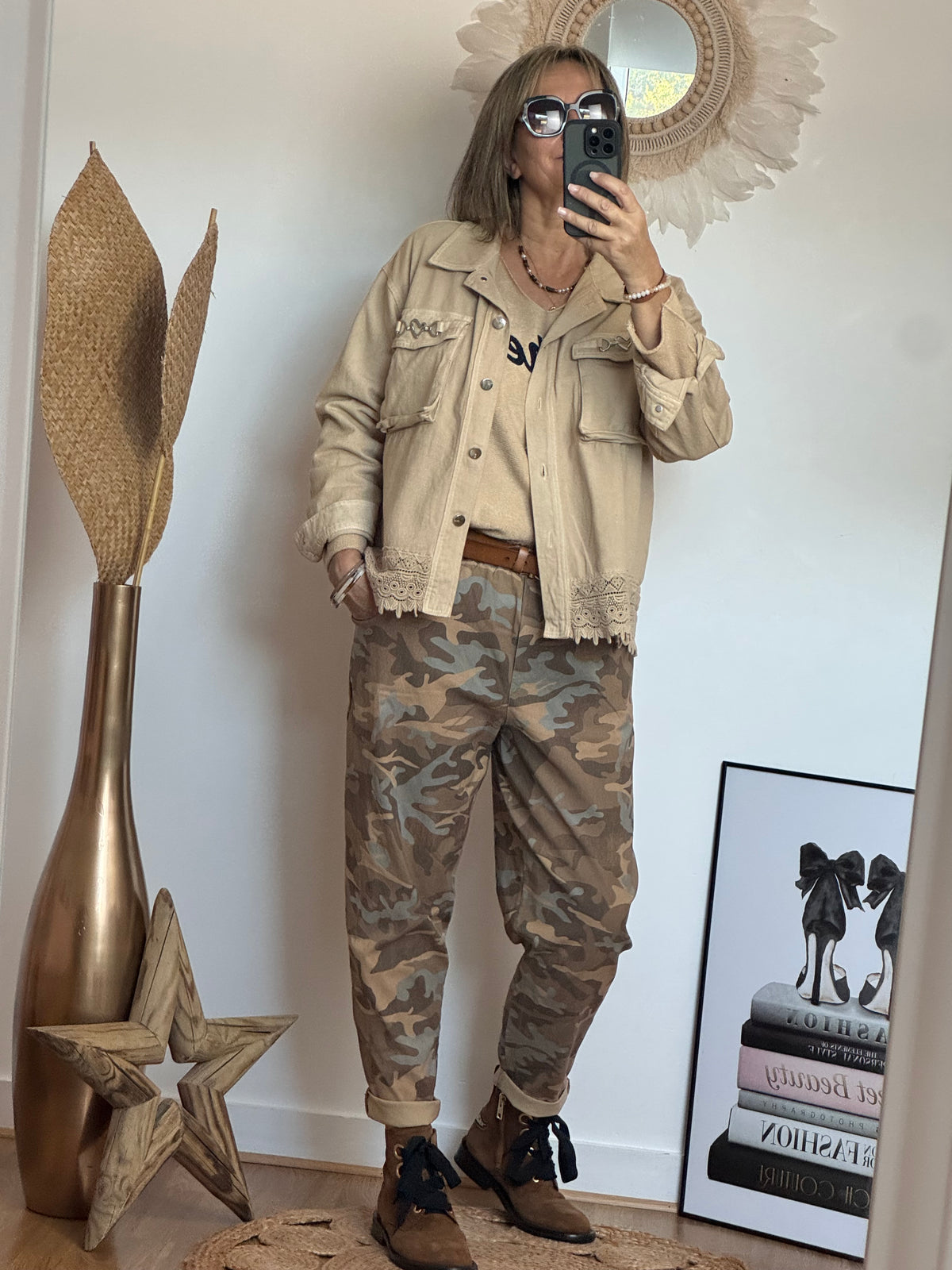 Pantalon Dakota camouflage camel
