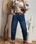 Jean barrel bleu denim