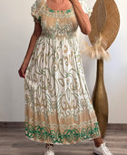 Robe smoke vert et blanc