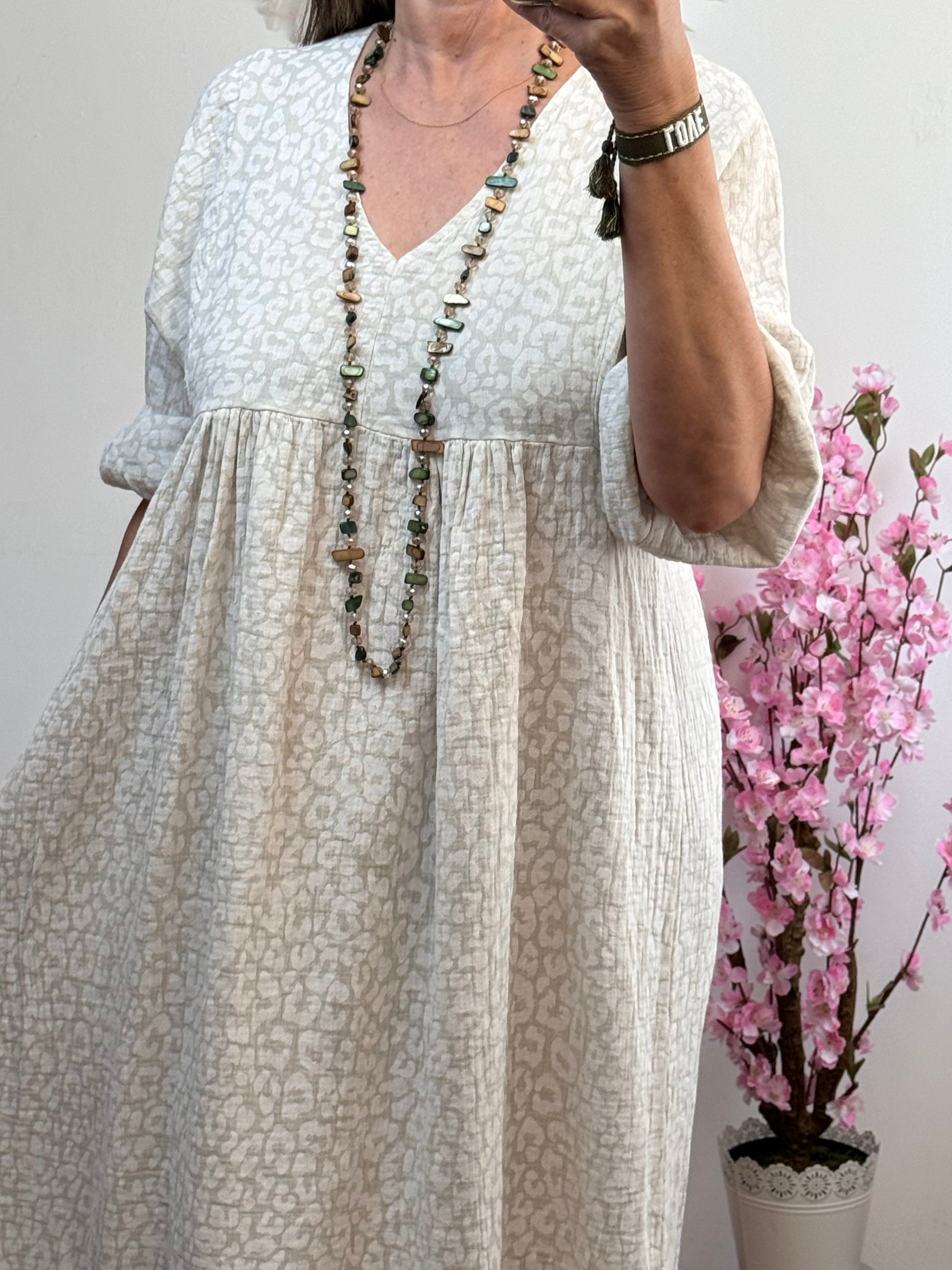 Robe bohème gaz de coton
Léo beige TU 36/46