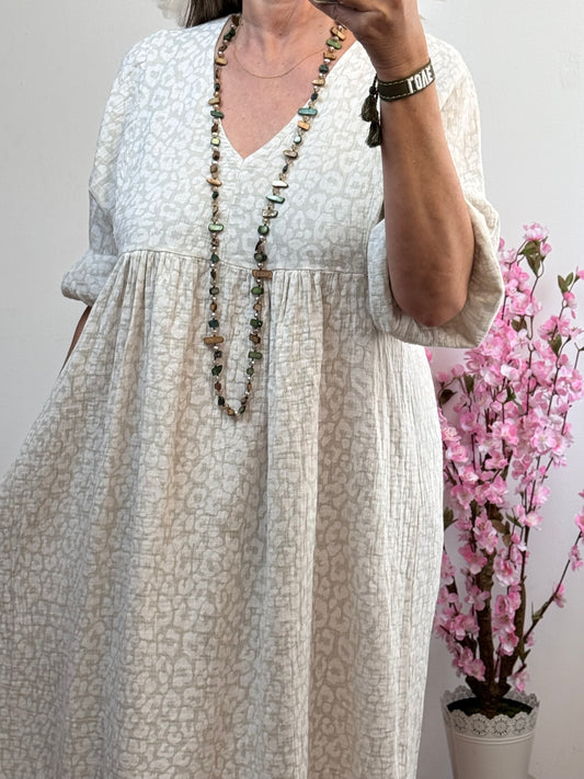 Robe bohème gaz de coton
Léo beige TU 36/46