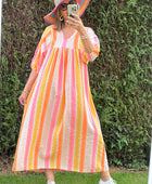 Robe coton tisse multicolore