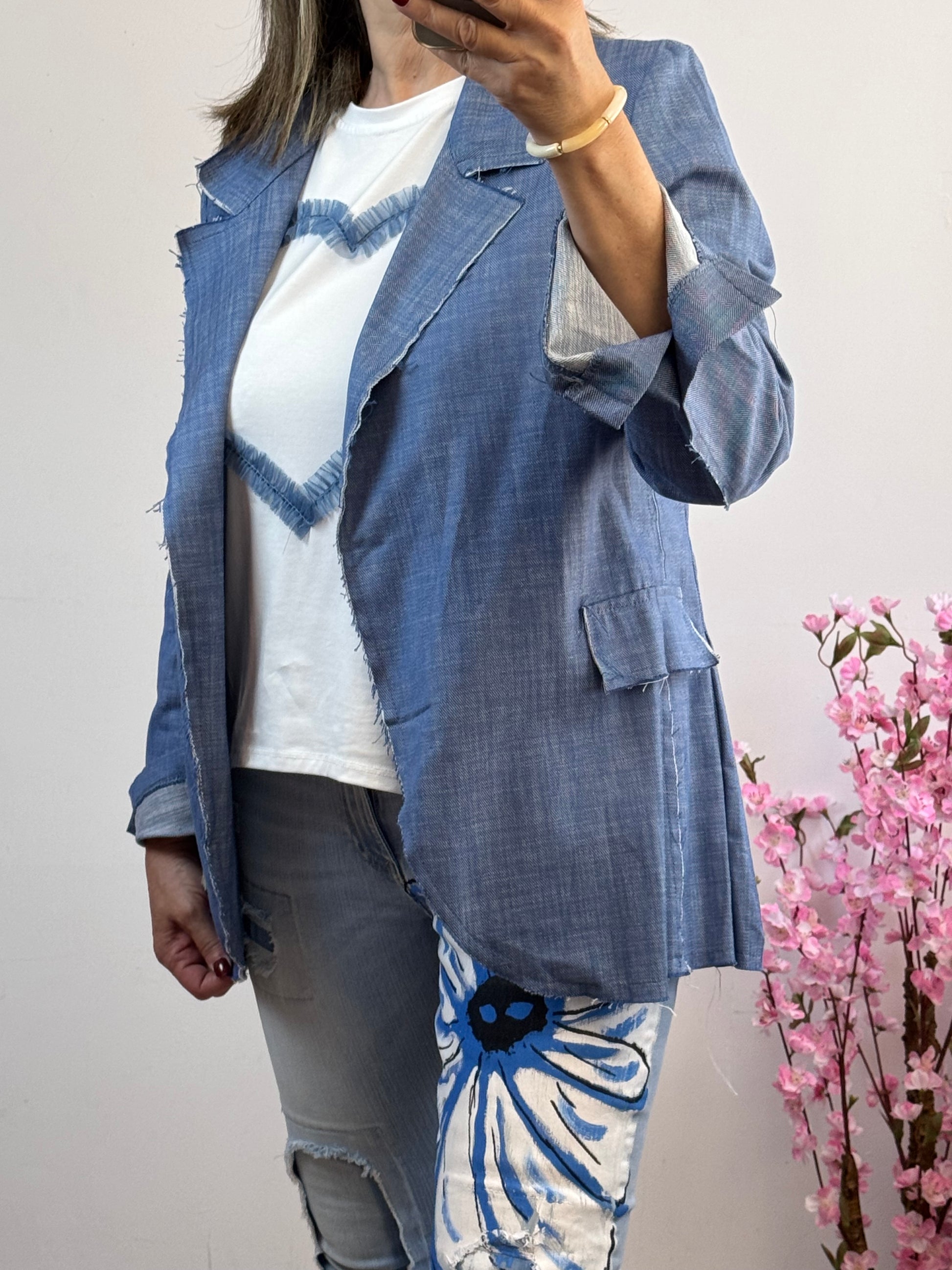 Veste blazer jean bleu clair TU 38/44