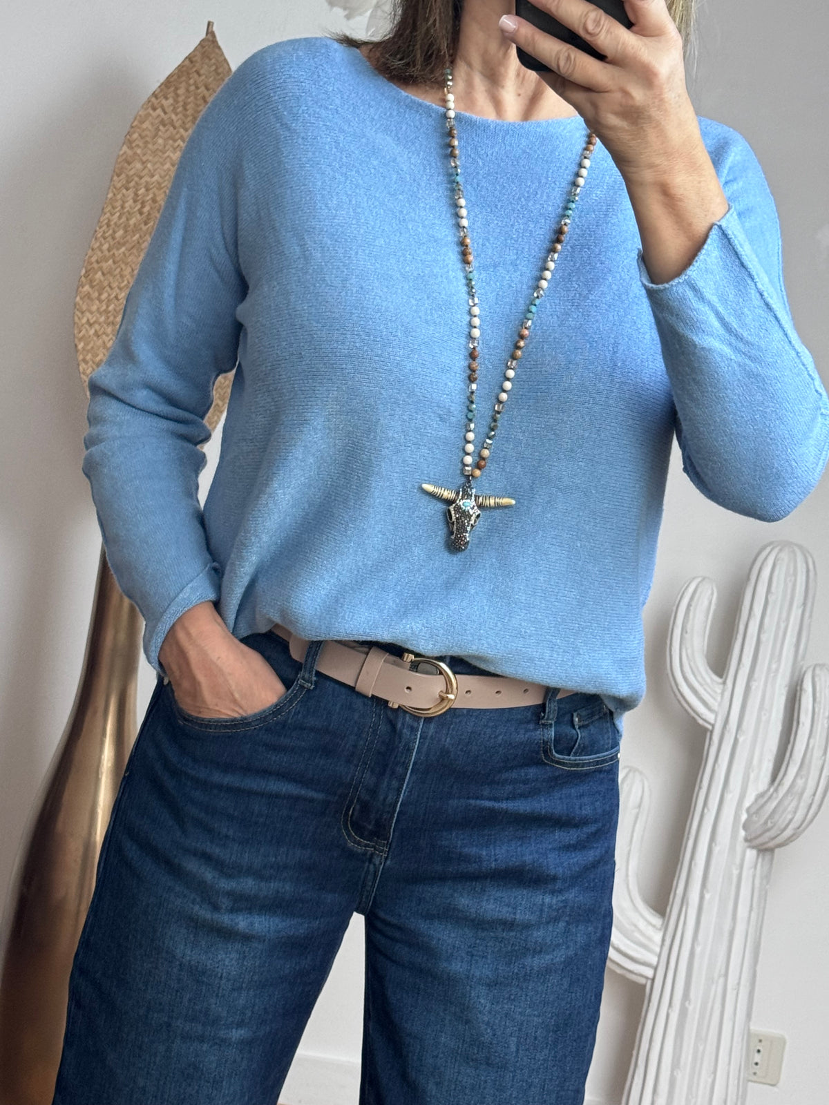 Pull maille col rond