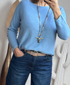 Pull maille col rond