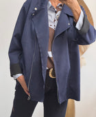 Blouson perfecto suédine marine TU 46/52