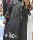 Veste longue suédine noire