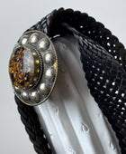 Ceinture cuir tressé noir