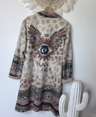 Veste longue bohème suédine